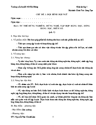 Giáo án Thể dục Lớp 1 - Bài 1 đến 3 - Nguyễn Văn Chinh Lâm