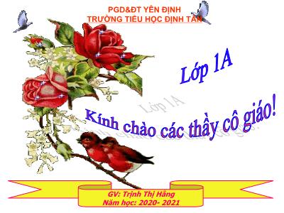 Bài giảng Học vần Lớp 1 - Bài: oa - oe (Tiết 1) - Năm học 2020-2021 - Trịnh Thị Hằng