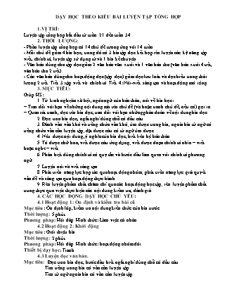 Bài giảng Tiếng Việt Lớp 1 - Dạy học theo kiểu bài luyện tập tổng hợp (Sách Chân trời sáng tạo)