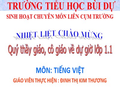 Bài giảng Học vần Lớp 1 - Bài 106: ao - eo - Năm học 2020-2021 - Đinh Thị Kim Hương