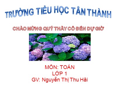 Bài giảng Toán Lớp 1 - Bài: Luyện tập - Năm học 2020-2021 - Nguyễn Thị Thu Hải