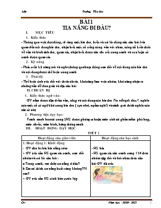 Bài giảng Tiếng Việt Lớp 1, Tuần 31 - Năm học 2020-2021 - Nguyễn Thị Thảo - Trường Tiểu học Duy Tân