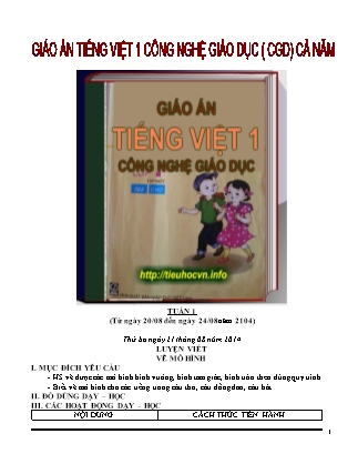 Giáo án cả năm Tiếng Việt Lớp 1 - Năm học 2014-2015