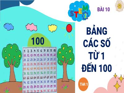 Bài học STEM Lớp 1 - Bài 10: Bảng các số từ 1 đến 100 (Tiết 1)
