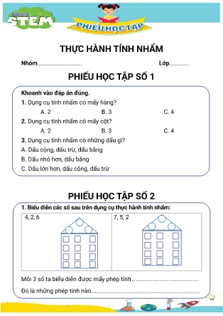 Bài học STEM Lớp 1 - Phiếu học tập: Thực hành tính nhẩm