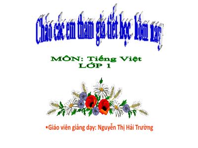 Bài giảng Tiếng Việt Lớp 1 (Kết nối tri thức với cuộc sống) - Chủ đề 8, Bài 4: Ruộng bậc thang - Nguyễn Thị Hải Trường