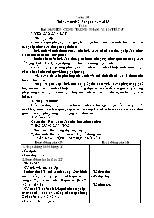 Kế hoạch bài dạy Lớp 1 - Tuần 10 (Thứ 5+6) - Năm học 2023-2024 - Hoàng Thị Hồ Lam