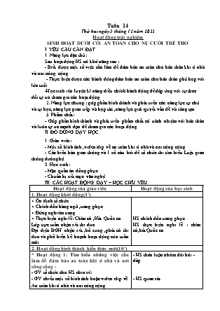 Kế hoạch bài dạy Lớp 1 - Tuần 14 (Thứ 2+3+4) - Năm học 2022-2023 - Hoàng Thị Hồ Lam