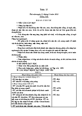 Kế hoạch bài dạy Lớp 1 - Tuần 15 (Thứ 5+6) - Năm học 2022-2023 - Trần Thị Hảo