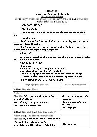 Kế hoạch bài dạy Lớp 1 - Tuần 16 (Thứ 2+3+4) - Năm học 2022-2023 - Hoàng Thị Hồ Lam