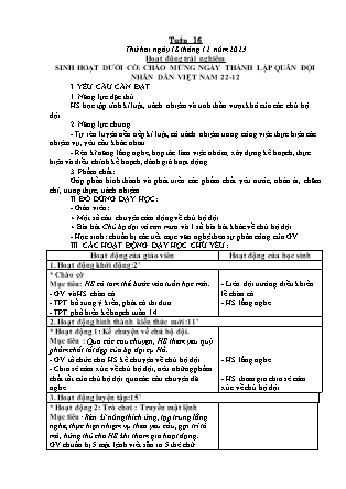 Kế hoạch bài dạy Lớp 1 - Tuần 16 (Thứ 2+3+4) - Năm học 2023-2024 - Trần Thị Hảo