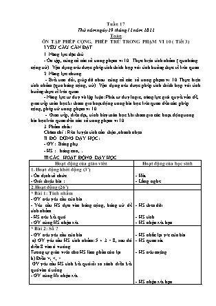 Kế hoạch bài dạy Lớp 1 - Tuần 17 (Thứ 5+6) - Năm học 2022-2023 - Hoàng Thị Hồ Lam