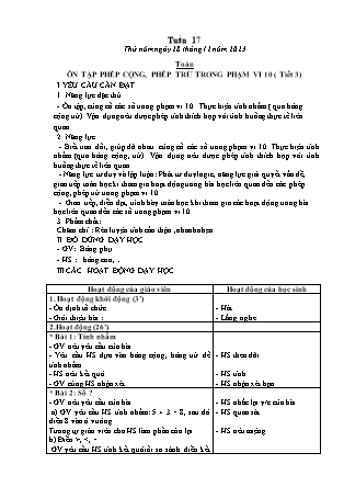 Kế hoạch bài dạy Lớp 1 - Tuần 17 (Thứ 5+6) - Năm học 2023-2024 - Trần Thị Hảo