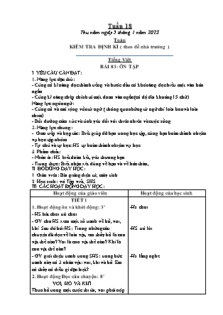 Kế hoạch bài dạy Lớp 1 - Tuần 18 (Thứ 5+6) - Năm học 2022-2023 - Nguyễn Thị Hải Trường