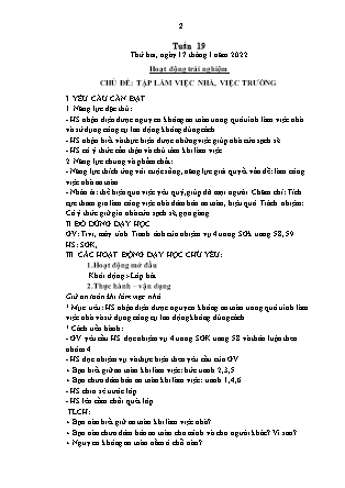 Kế hoạch bài dạy Lớp 1 - Tuần 19 - Năm học 2021-2022 - Hoàng Thị Hồ Lam
