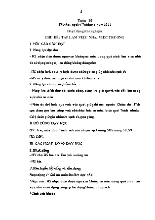 Kế hoạch bài dạy Lớp 1 - Tuần 19 - Năm học 2021-2022 - Nguyễn Thị Hải Trường