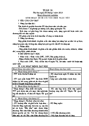 Kế hoạch bài dạy Lớp 1 - Tuần 20 (Thứ 2+3+4) - Năm học 2022-2023 - Trần Thị Hảo