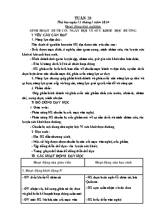 Kế hoạch bài dạy Lớp 1 - Tuần 20 (Thứ 2+3+4) - Năm học 2023-2024 - Trần Thị Hảo