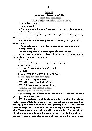 Kế hoạch bài dạy Lớp 1 - Tuần 23 - Năm học 2021-2022 - Hoàng Thị Hồ Lam