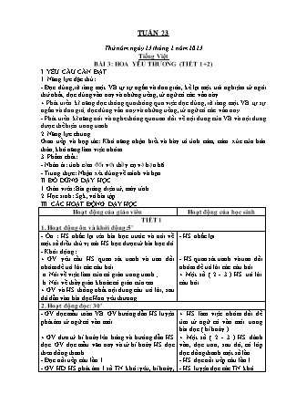 Kế hoạch bài dạy Lớp 1 - Tuần 23 (Thứ 5+6) - Năm học 2022-2023 - Trần Thị Hảo