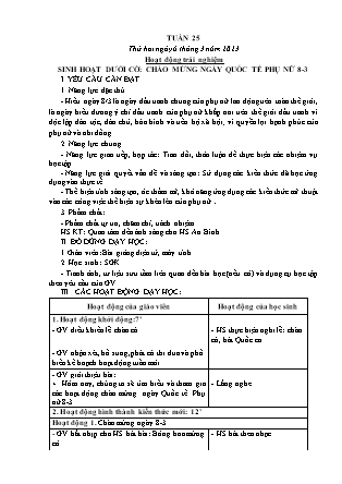 Kế hoạch bài dạy Lớp 1 - Tuần 25 (Thứ 2+3+4) - Năm học 2022-2023 - Hoàng Thị Hồ Lam