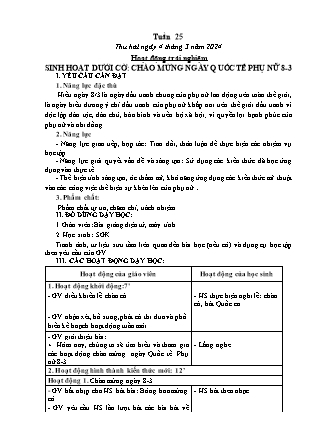 Kế hoạch bài dạy Lớp 1 - Tuần 25 (Thứ 2+3+4) - Năm học 2023-2024 - Hoàng Thị Hồ Lam