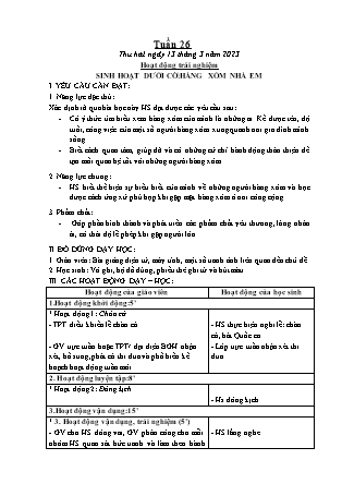 Kế hoạch bài dạy Lớp 1 - Tuần 26 (Thứ 2+3+4) - Năm học 2022-2023 - Nguyễn Thị Hải Trường