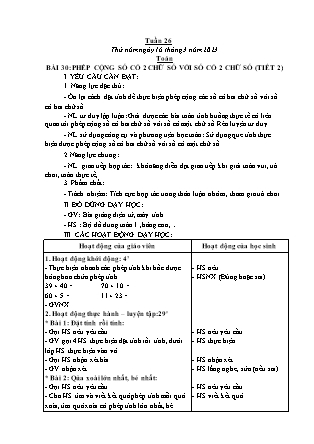 Kế hoạch bài dạy Lớp 1 - Tuần 26 (Thứ 5+6) - Năm học 2022-2023 - Hoàng Thị Hồ Lam