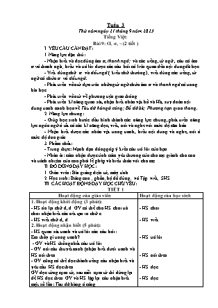 Kế hoạch bài dạy Lớp 1 - Tuần 3 (Thứ 5+6) - Năm học 2023-2024 - Hoàng Thị Hồ Lam