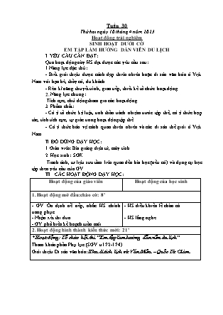 Kế hoạch bài dạy Lớp 1 - Tuần 30 (Thứ 2+3+4) - Năm học 2022-2023 - Hoàng Thị Hồ Lam