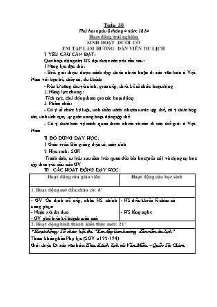 Kế hoạch bài dạy Lớp 1 - Tuần 30 (Thứ 2+3+4) - Năm học 2023-2024 - Hoàng Thị Hồ Lam