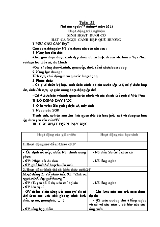Kế hoạch bài dạy Lớp 1 - Tuần 31 (Thứ 2+3+4) - Năm học 2022-2023 - Hoàng Thị Hồ Lam