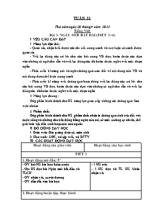 Kế hoạch bài dạy Lớp 1 - Tuần 31(Thứ 5+6) - Năm học 2022-2023 - Trần Thị Hảo