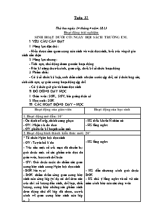 Kế hoạch bài dạy Lớp 1 - Tuần 32 (Thứ 2+3+4) - Năm học 2022-2023 - Trần Thị Hảo