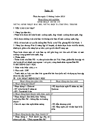 Kế hoạch bài dạy Lớp 1 - Tuần 35 (Thứ 2+3+4) - Năm học 2022-2023 - Nguyễn Thị Hải Trường