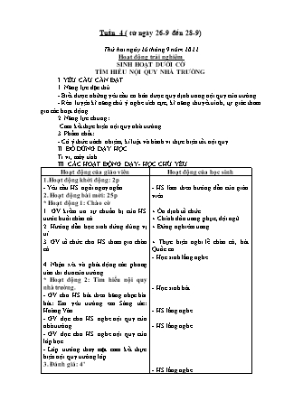 Kế hoạch bài dạy Lớp 1 - Tuần 4 (Thứ 2+3+4) - Năm học 2022-2023 - Trần Thị Hảo