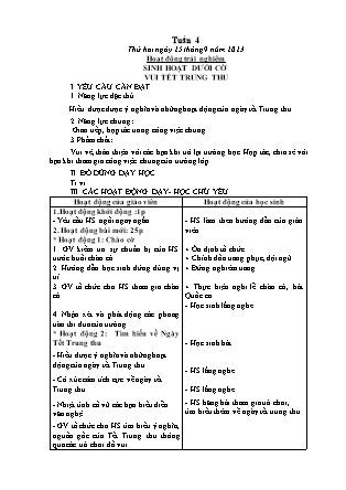 Kế hoạch bài dạy Lớp 1 - Tuần 4 (Thứ 2+3+4) - Năm học 2023-2024 - Trần Thị Hảo