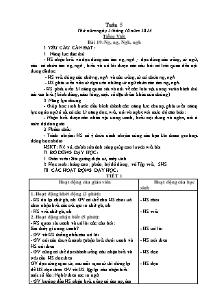 Kế hoạch bài dạy Lớp 1 - Tuần 5 (Thứ 5+6) - Năm học 2023-2024 - Hoàng Thị Hồ Lam