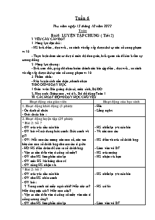 Kế hoạch bài dạy Lớp 1 - Tuần 6 (Thứ 5+6) - Năm học 2022-2023 - Hoàng Thị Hồ Lam