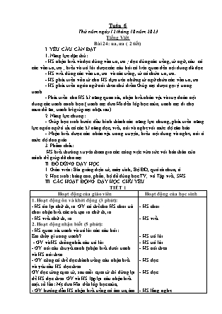 Kế hoạch bài dạy Lớp 1 - Tuần 6 (Thứ 5+6) - Năm học 2023-2024 - Trần Thị Hảo