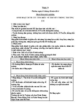 Kế hoạch bài dạy Lớp 1 - Tuần 9 (Thứ 2+3+4) - Năm học 2022-2023 - Nguyễn Thị Hải Trường