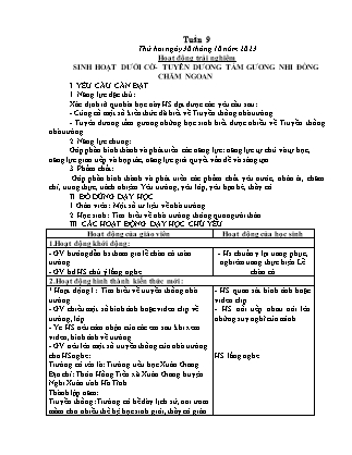 Kế hoạch bài dạy Lớp 1 - Tuần 9 (Thứ 2+3+4) - Năm học 2023-2024 - Trần Thị Hảo