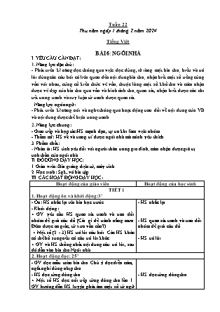 Kế hoạch bài dạy Tiếng Việt, Toán Lớp 1 - Tuần 22 (Thứ 5+6) - Năm học 2023-2024 - Nguyễn Thị Lê