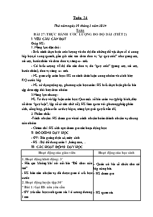 Kế hoạch bài dạy Tiếng Việt, Toán Lớp 1 - Tuần 24 (Thứ 5+6) - Năm học 2023-2024 - Nguyễn Thị Lê