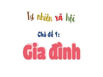 Bài giảng TNXH 1 - Bài 1: Kể về gia đình (Tiết 1)