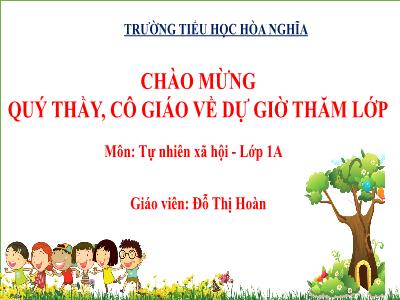 Bài giảng TNXH 1 - Bài 21: Các giác quan của cơ thể (Tiết 1)(Đỗ Thị Hoàn)