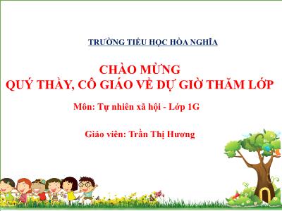 Bài giảng TNXH 1 - Bài 24: Tự bảo vệ mình (Tiết 1)(Trần Thị Hương)