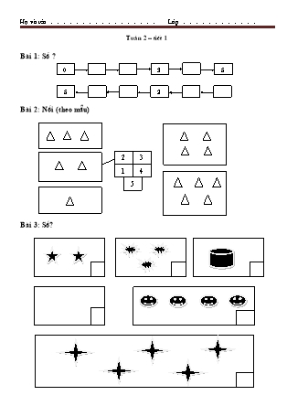 Bài tập ôn tập Toán + Tiếng Việt Lớp 1 - Tuần 2