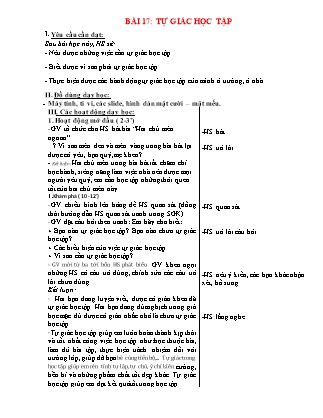 Giáo án Đạo đức Lớp 1 (Kết nối tri thức) - Bài 17: Tự giác học tập