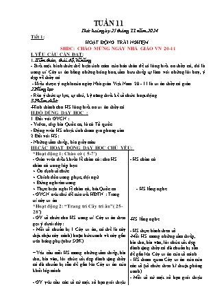 Giáo án Hoạt động trải nghiệm 1 (Kết nối tri thức) - Tuần 11 - Năm học 2024-2025